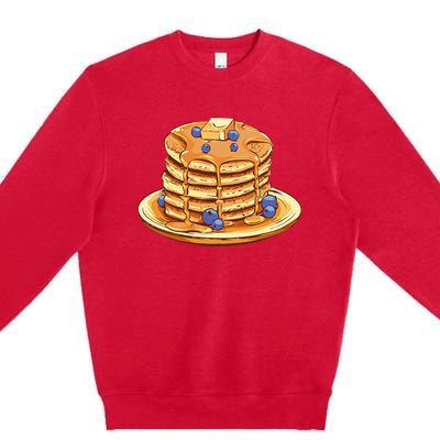 Blueberry Pancake Food Breakfast Sweets Premium Crewneck Sweatshirt