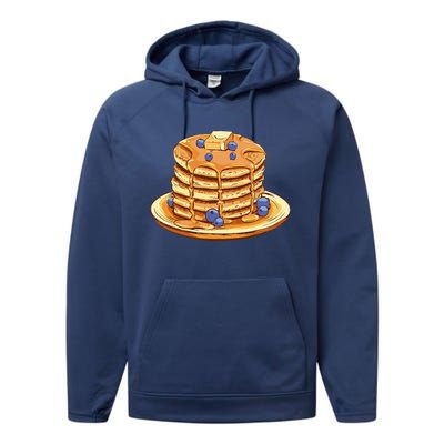 Blueberry Pancake Food Breakfast Sweets Performance Fleece Hoodie