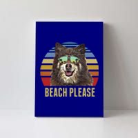 Beach Please Finnish Spitz Dog Funny Summer Gift Canvas