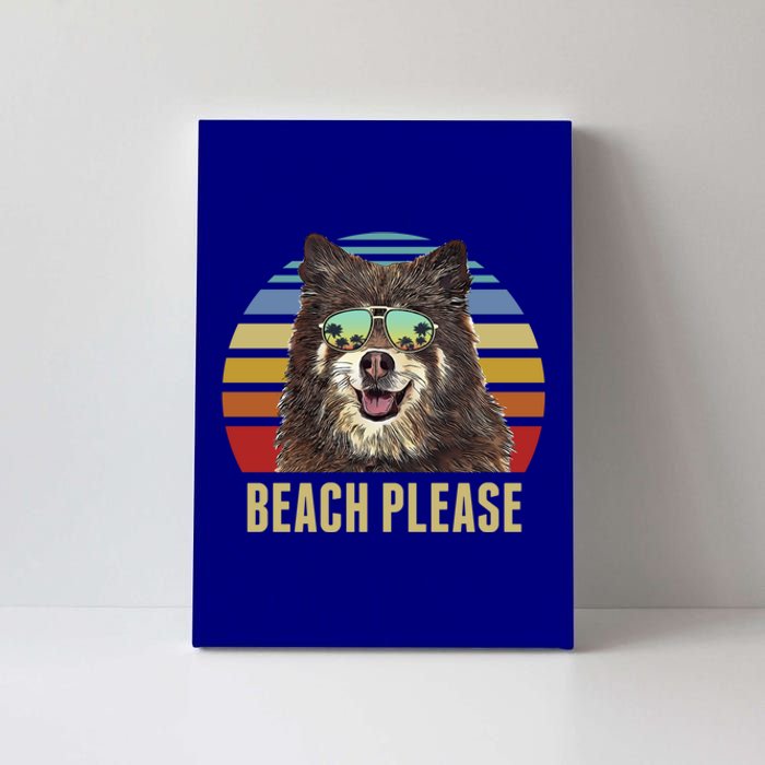 Beach Please Finnish Spitz Dog Funny Summer Gift Canvas