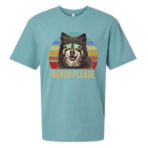 Beach Please Finnish Spitz Dog Funny Summer Gift Sueded Cloud Jersey T-Shirt