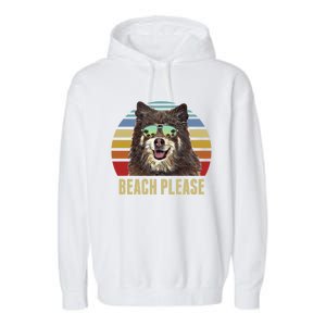 Beach Please Finnish Spitz Dog Funny Summer Gift Garment-Dyed Fleece Hoodie