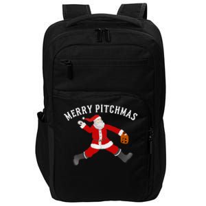 Baseball Pitcher Fastball Pitchmas Christmas Baseball Santa Gift Impact Tech Backpack