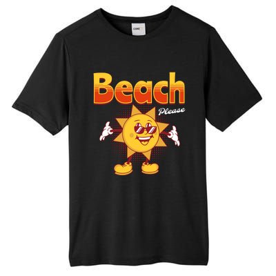 Beach Please Funny Summer Sunshine Pun Joke Gift Tall Fusion ChromaSoft Performance T-Shirt