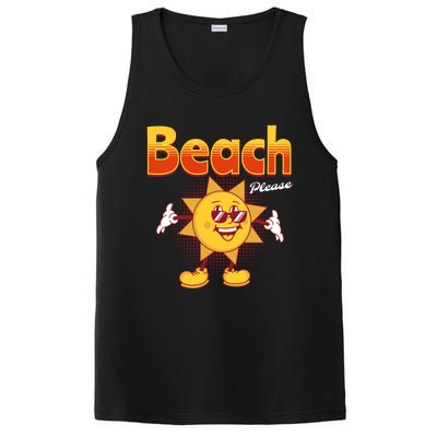 Beach Please Funny Summer Sunshine Pun Joke Gift PosiCharge Competitor Tank