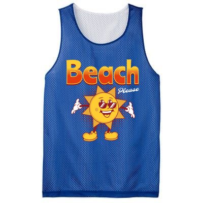 Beach Please Funny Summer Sunshine Pun Joke Gift Mesh Reversible Basketball Jersey Tank