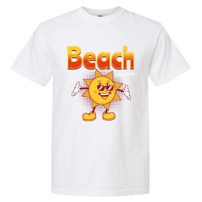 Beach Please Funny Summer Sunshine Pun Joke Gift Garment-Dyed Heavyweight T-Shirt