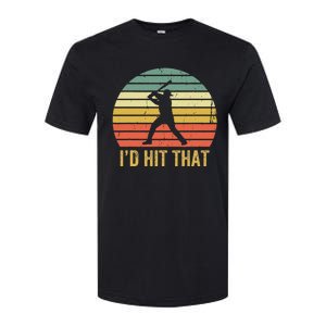 Baseball Player Funny ID Hit That Batter Sport Softstyle CVC T-Shirt