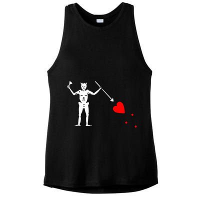 Blackbeard Pirate Flag Jolly Roger Skeleton Halloween Ladies PosiCharge Tri-Blend Wicking Tank