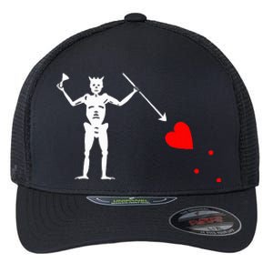 Blackbeard Pirate Flag Jolly Roger Skeleton Halloween Flexfit Unipanel Trucker Cap