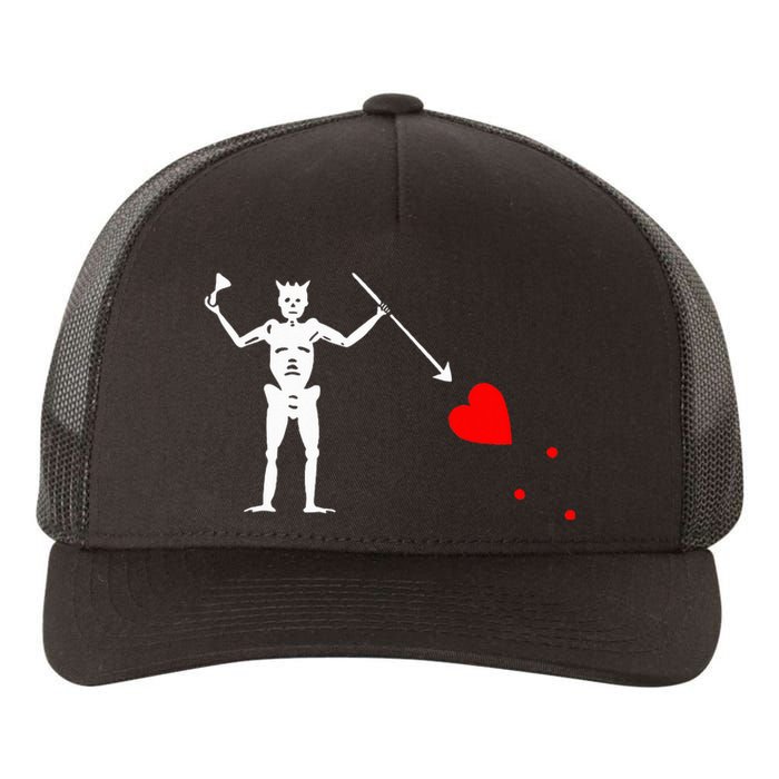 Blackbeard Pirate Flag Jolly Roger Skeleton Halloween Yupoong Adult 5-Panel Trucker Hat