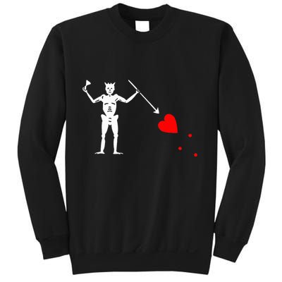 Blackbeard Pirate Flag Jolly Roger Skeleton Halloween Sweatshirt