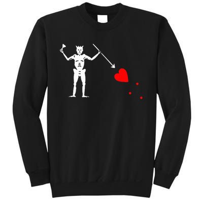 Blackbeard Pirate Flag Jolly Roger Skeleton Halloween Sweatshirt