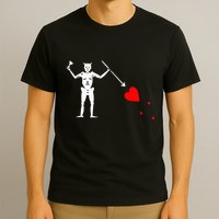 Blackbeard Pirate Flag Jolly Roger Skeleton Halloween T-Shirt