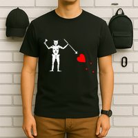 Blackbeard Pirate Flag Jolly Roger Skeleton Halloween T-Shirt