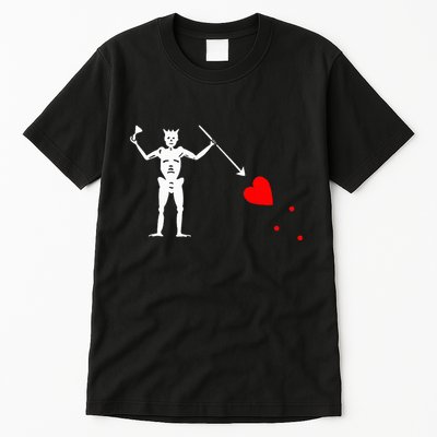 Blackbeard Pirate Flag Jolly Roger Skeleton Halloween Tall T-Shirt
