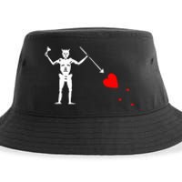 Blackbeard Pirate Flag Jolly Roger Skeleton Halloween Sustainable Bucket Hat