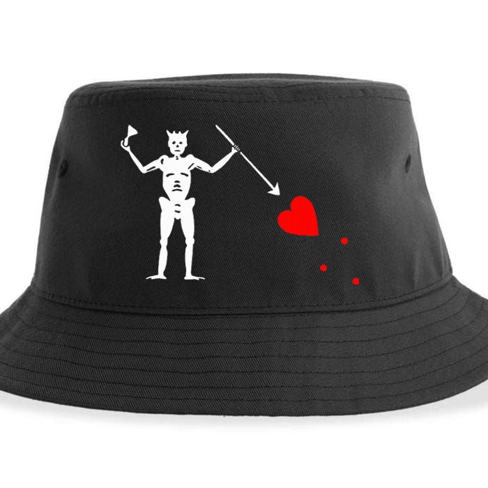 Blackbeard Pirate Flag Jolly Roger Skeleton Halloween Sustainable Bucket Hat