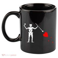 Blackbeard Pirate Flag Jolly Roger Skeleton Halloween 11oz C Handle Ceramic Mug