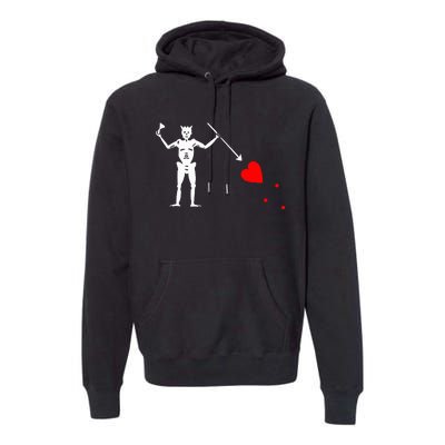 Blackbeard Pirate Flag Jolly Roger Skeleton Halloween Premium Hoodie