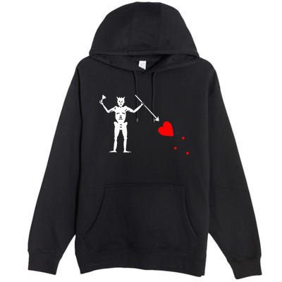 Blackbeard Pirate Flag Jolly Roger Skeleton Halloween Premium Pullover Hoodie