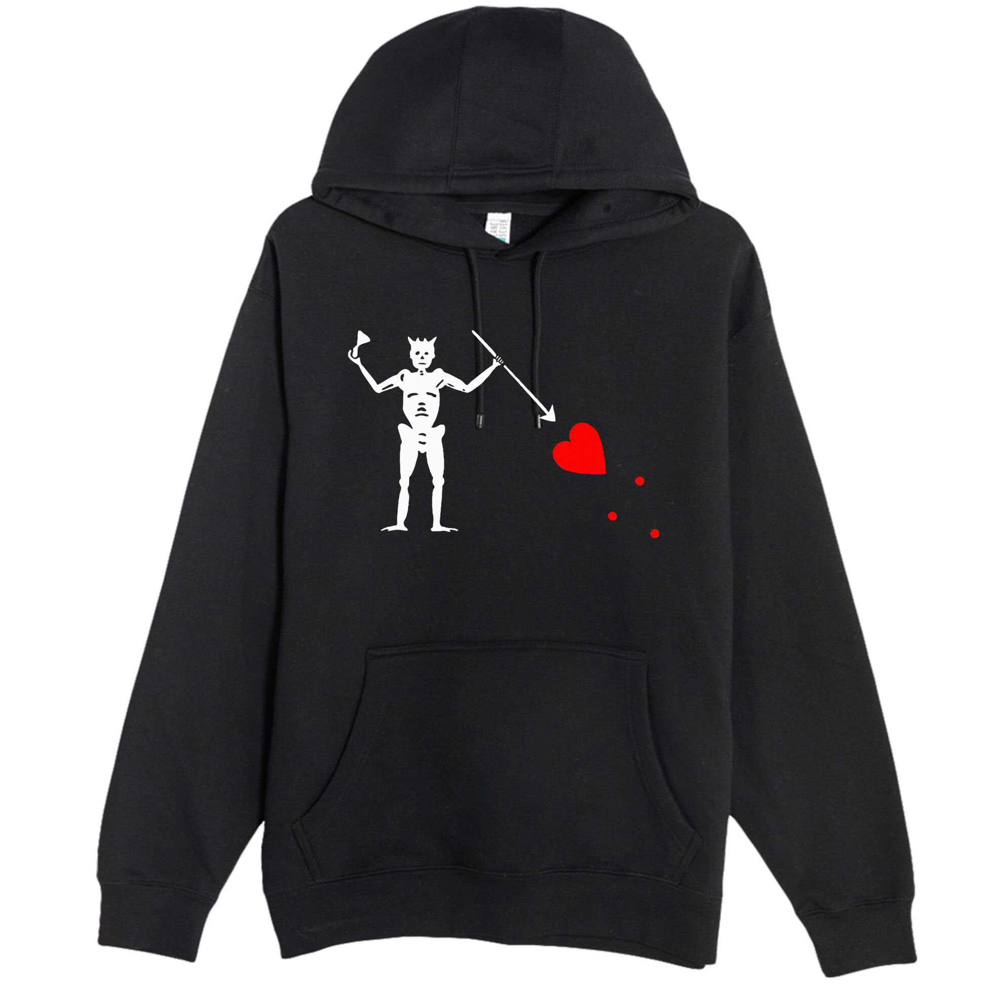 Blackbeard Pirate Flag Jolly Roger Skeleton Halloween Premium Pullover Hoodie