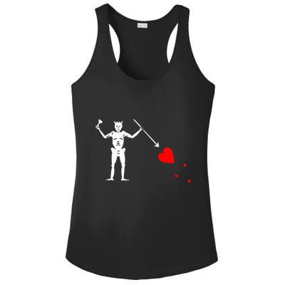 Blackbeard Pirate Flag Jolly Roger Skeleton Halloween Ladies PosiCharge Competitor Racerback Tank