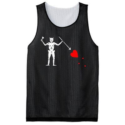 Blackbeard Pirate Flag Jolly Roger Skeleton Halloween Mesh Reversible Basketball Jersey Tank