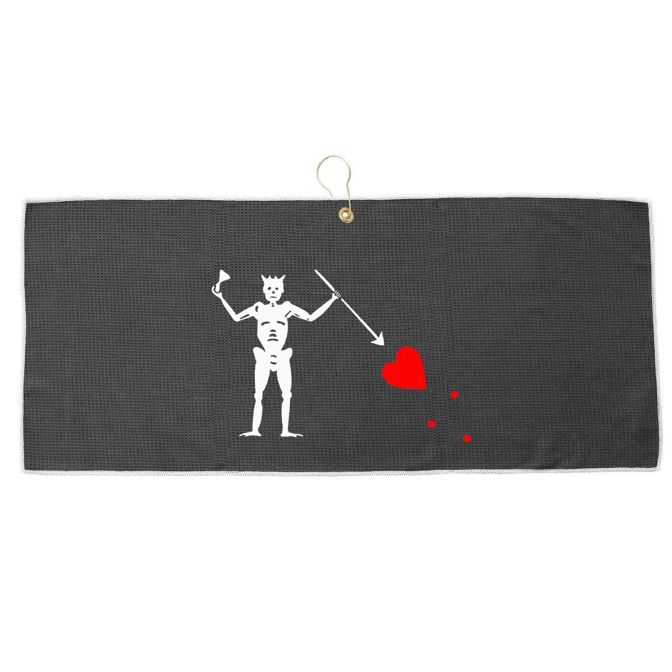 Blackbeard Pirate Flag Jolly Roger Skeleton Halloween Large Microfiber Waffle Golf Towel
