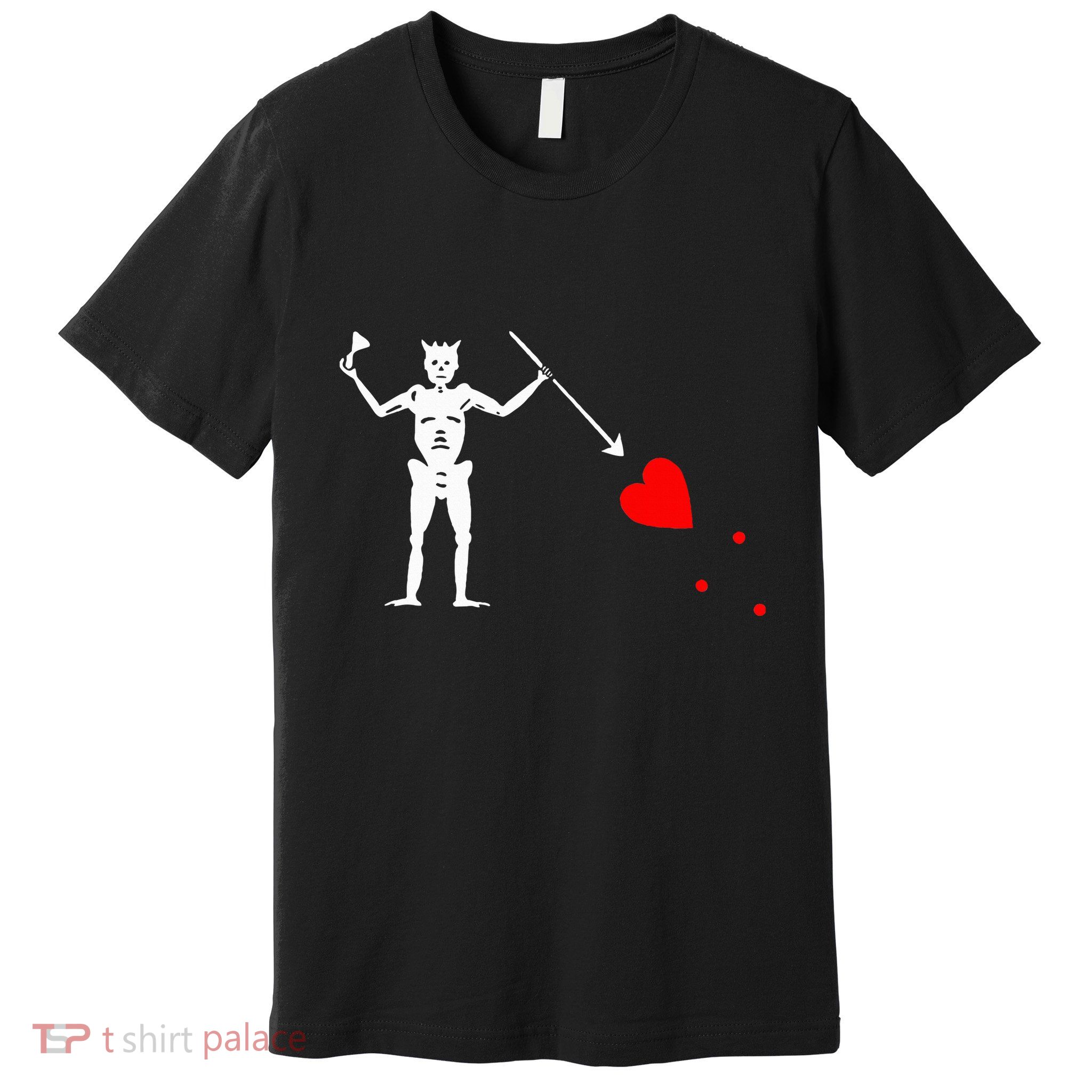 Blackbeard Pirate Flag Jolly Roger Skeleton Halloween Premium T-Shirt