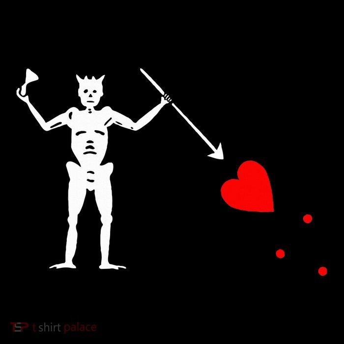Blackbeard Pirate Flag Jolly Roger Skeleton Halloween Premium T-Shirt