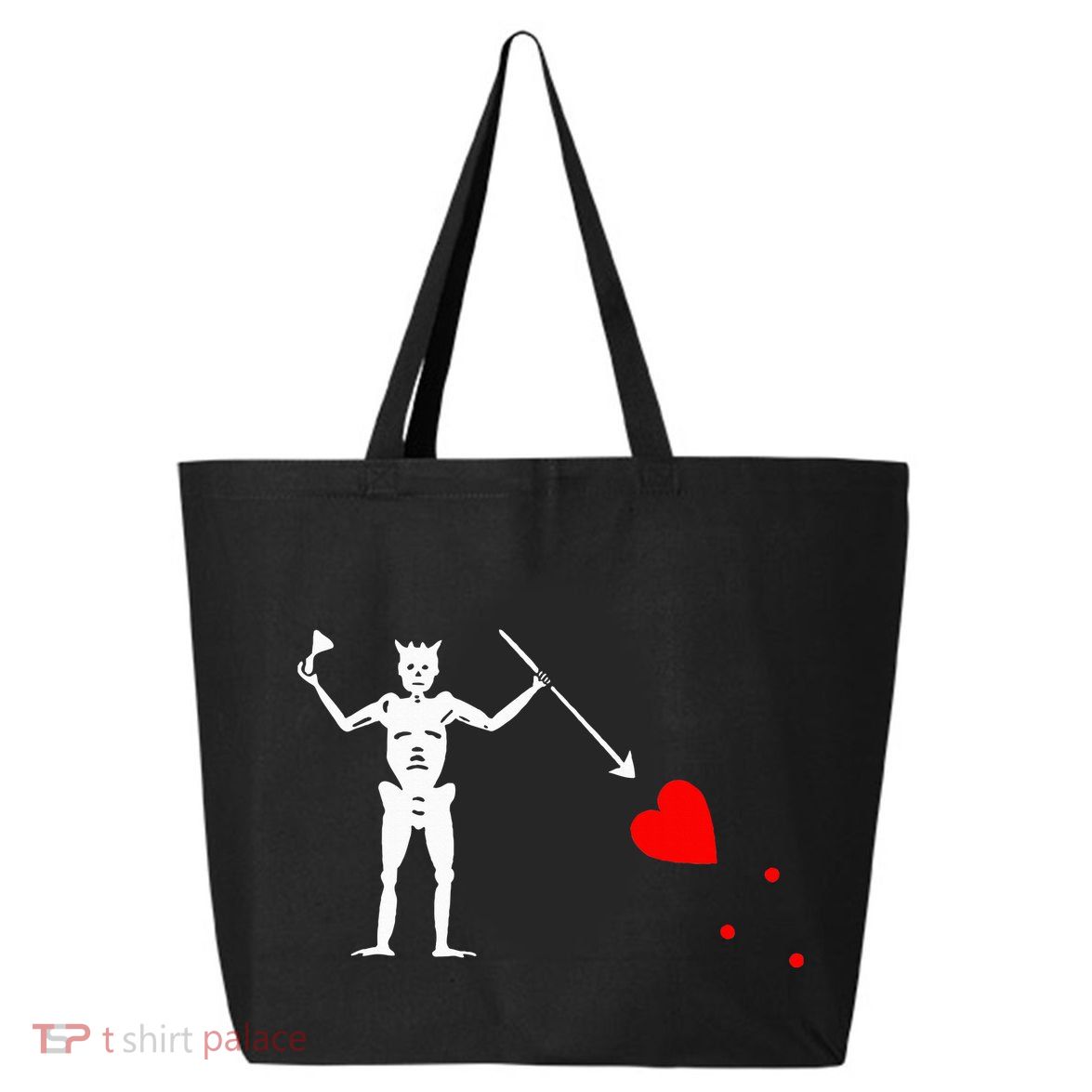 Blackbeard Pirate Flag Jolly Roger Skeleton Halloween 25L Jumbo Tote
