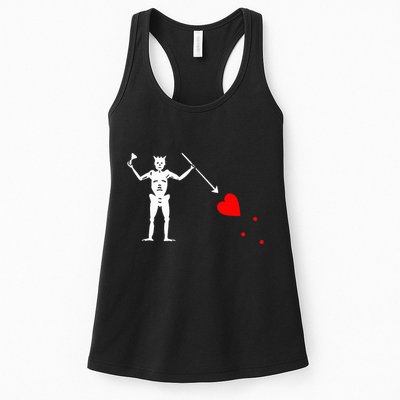 Blackbeard Pirate Flag Jolly Roger Skeleton Halloween Womens Tank Top