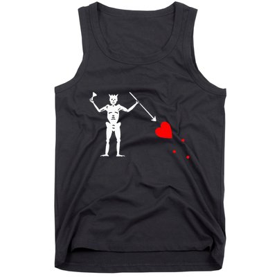 Blackbeard Pirate Flag Jolly Roger Skeleton Halloween Tank Top