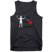 Blackbeard Pirate Flag Jolly Roger Skeleton Halloween Tank Top