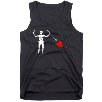 Blackbeard Pirate Flag Jolly Roger Skeleton Halloween Tank Top