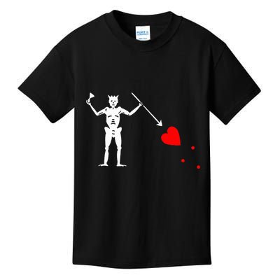 Blackbeard Pirate Flag Jolly Roger Skeleton Halloween Kids T-Shirt
