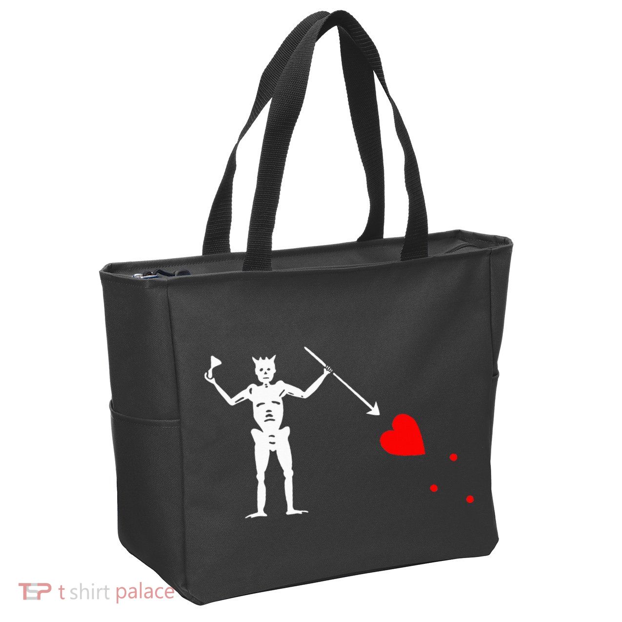 Blackbeard Pirate Flag Jolly Roger Skeleton Halloween Zip Tote Bag