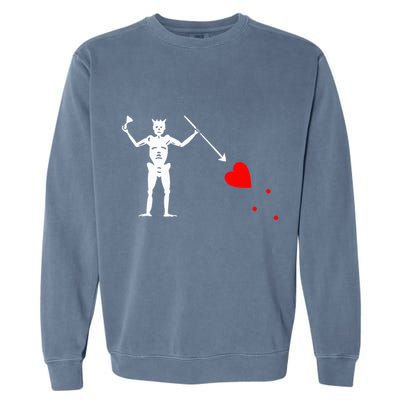 Blackbeard Pirate Flag Jolly Roger Skeleton Halloween Garment-Dyed Sweatshirt