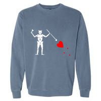 Blackbeard Pirate Flag Jolly Roger Skeleton Halloween Garment-Dyed Sweatshirt