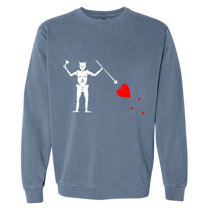 Blackbeard Pirate Flag Jolly Roger Skeleton Halloween Garment-Dyed Sweatshirt
