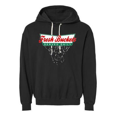 Basketball Player Fresh Buckets Served Daily Bball Garment-Dyed Fleece Hoodie
