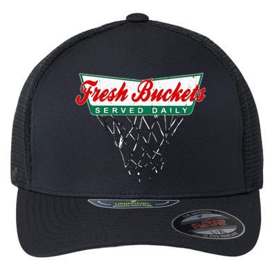 Basketball Player Fresh Buckets Served Daily Bball Flexfit Unipanel Trucker Cap