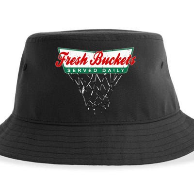 Basketball Player Fresh Buckets Served Daily Bball Sustainable Bucket Hat