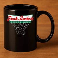Basketball Player Fresh Buckets Served Daily Bball 11oz C Handle Ceramic Mug