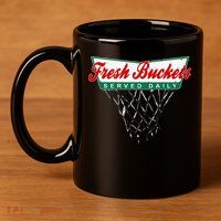 Basketball Player Fresh Buckets Served Daily Bball 11oz C Handle Ceramic Mug