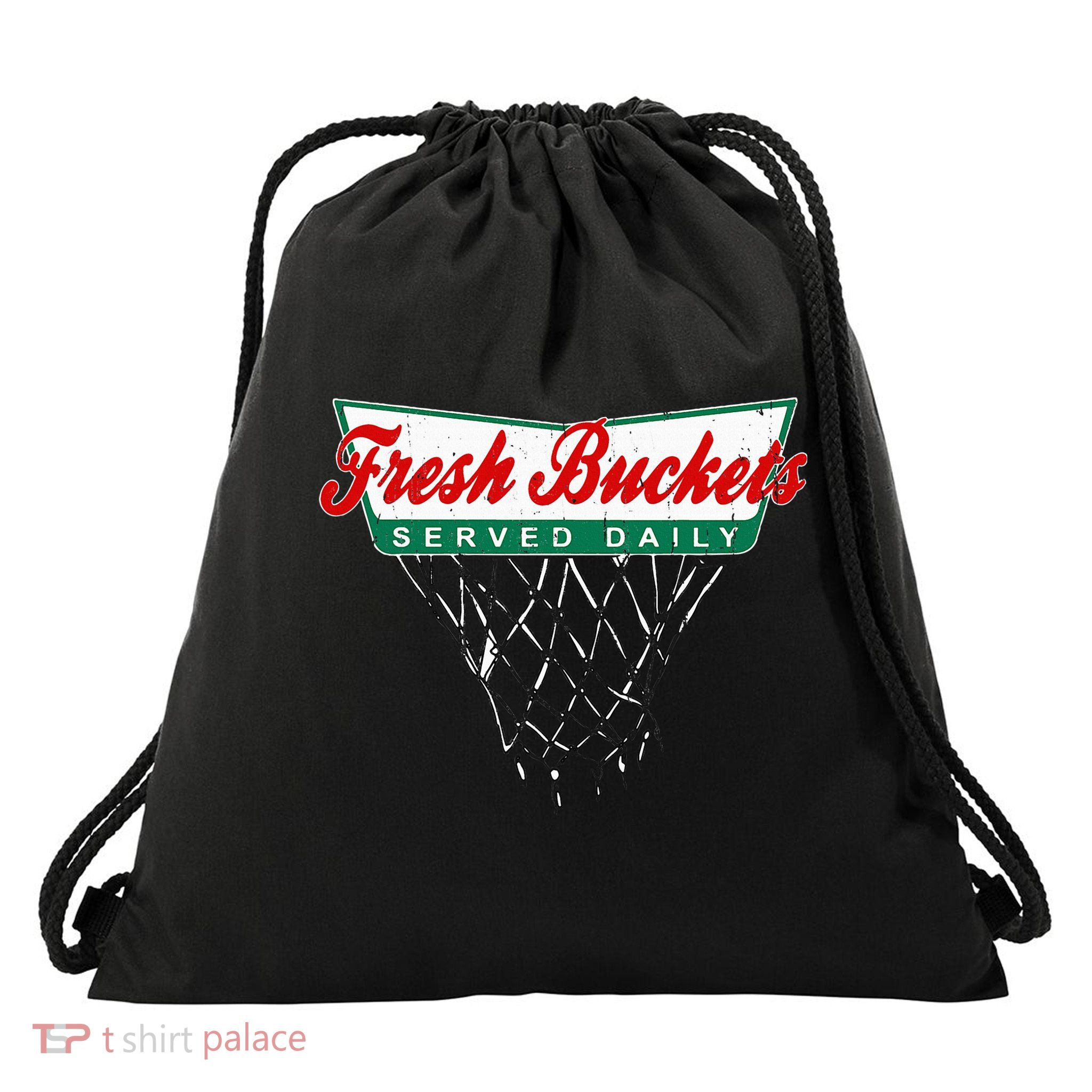 Basketball Player Fresh Buckets Served Daily Bball Drawstring Bag