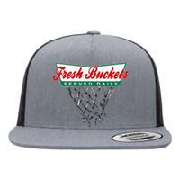 Basketball Player Fresh Buckets Served Daily Bball Flat Bill Trucker Hat