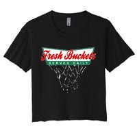 Basketball Player Fresh Buckets Served Daily Bball Women's Crop Top Tee