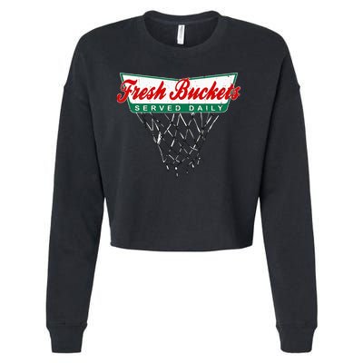 Basketball Player Fresh Buckets Served Daily Bball Cropped Pullover Crew